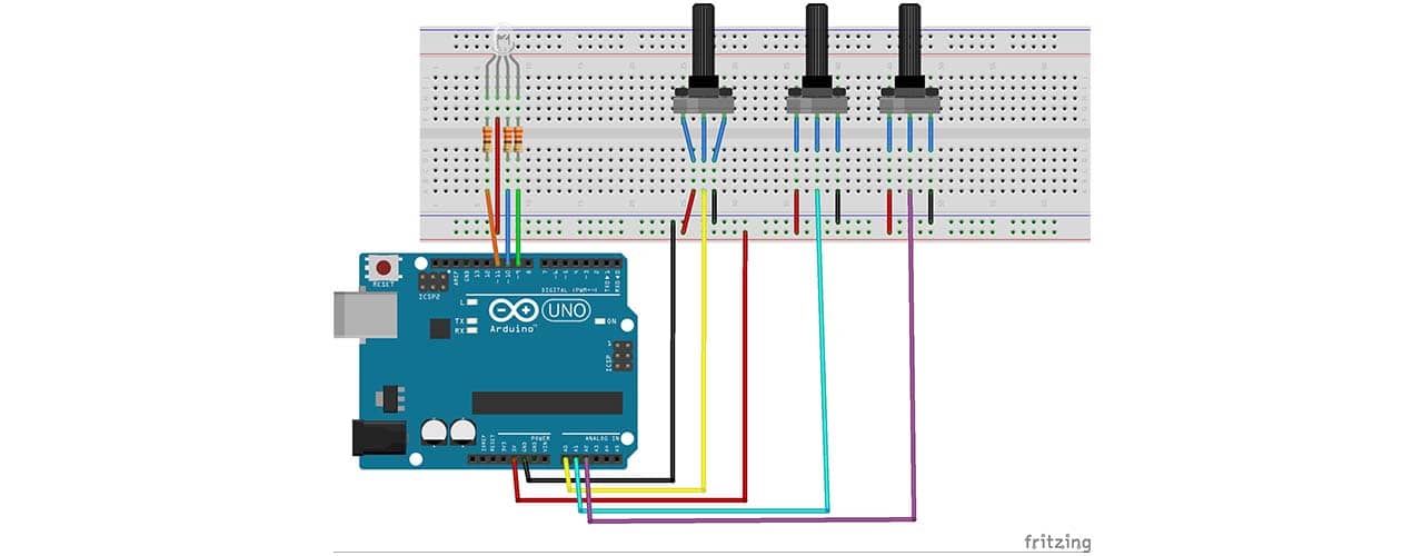 Control LED RGB con Arduino y potenciómetro – Cano electrónica